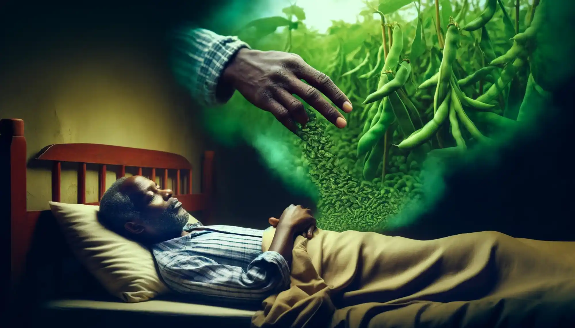 an african farmer dreaming about picking dream