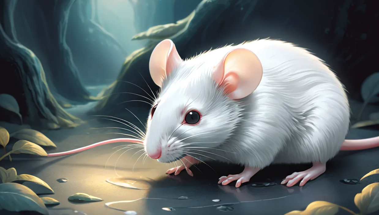 A white rat in the cave